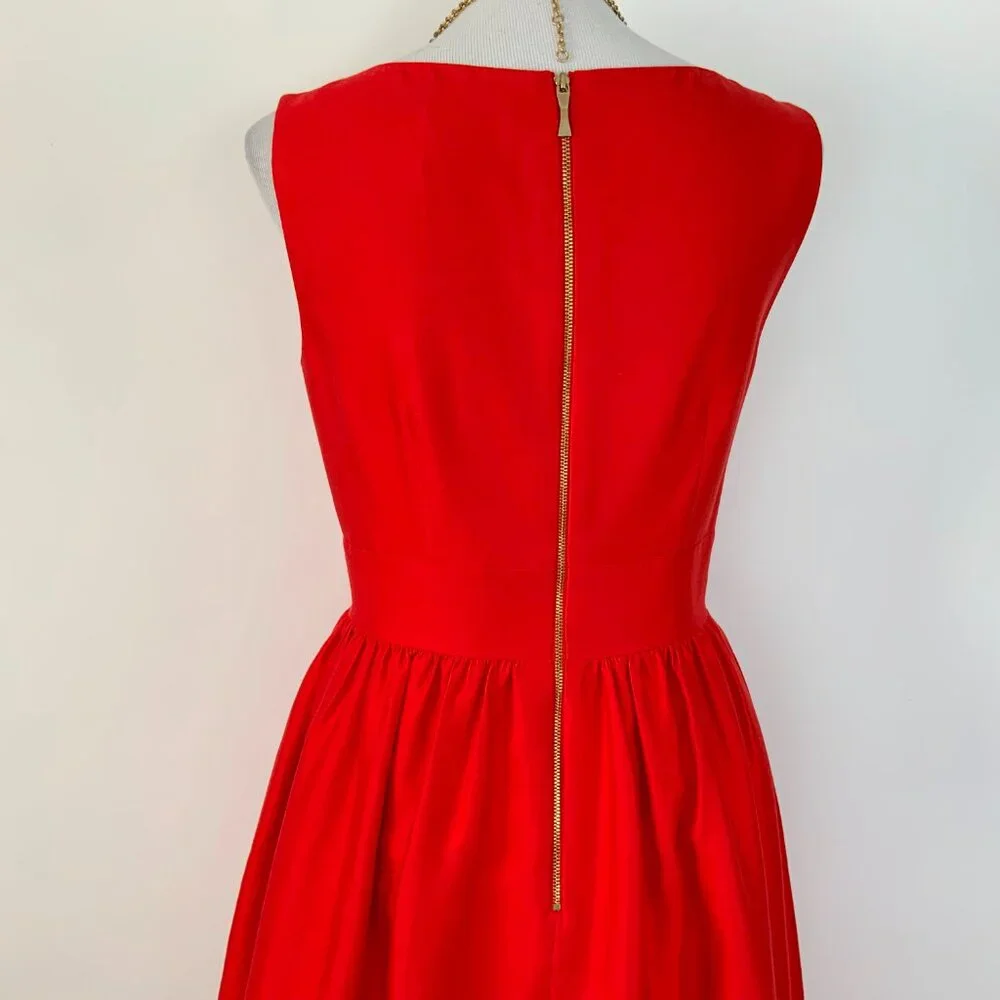 Kate Spade New York Red Heridage Silk Dress Party Wedding Prom Sz 8 - Picture 8 of 16